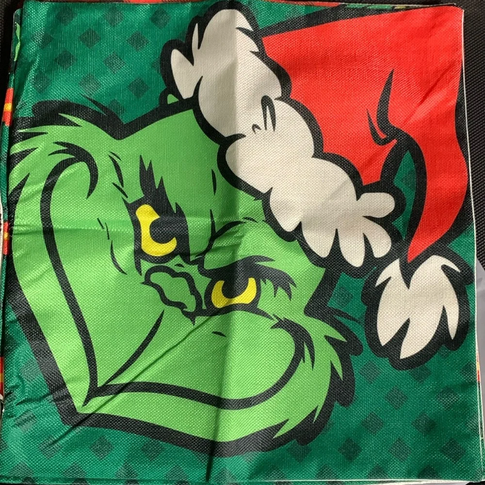 The Grinch Christmas Burlap Pillow Covers 4pack